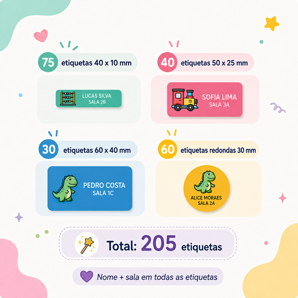 Pack de Etiquetas Personalizadas 205 un